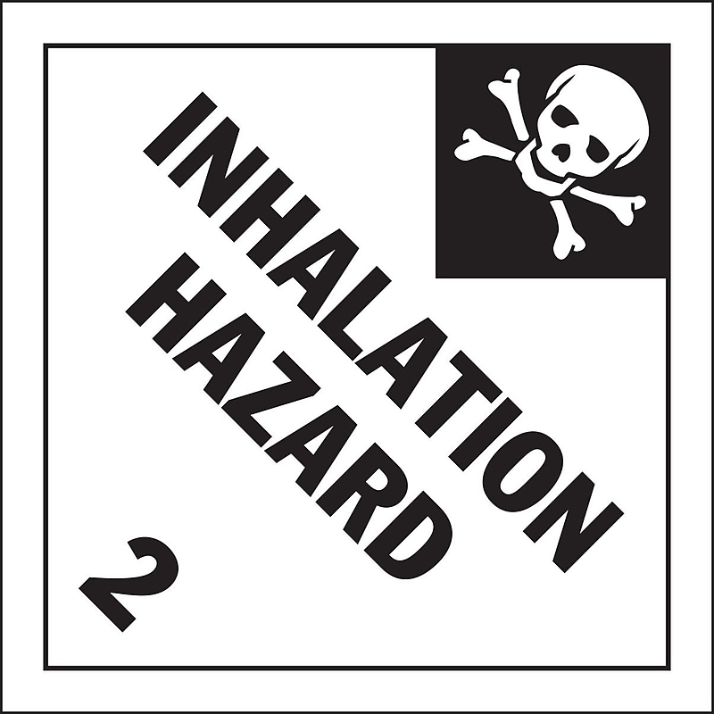 Decker Tape "Inhalation Hazard 2" Label, 4" x 4", 500/Roll image 1