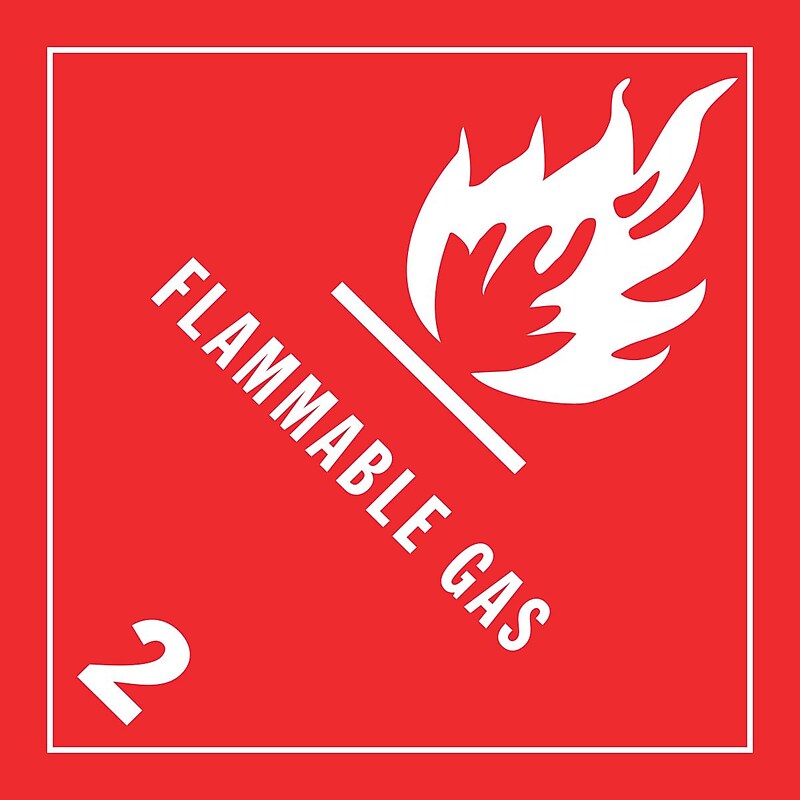 Decker Tape "Flammable Gas 2" Label, 4" x 4", 500/Roll image 1