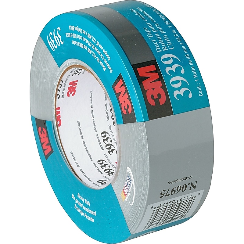 3M 3939 Duct Tape, 2" x 60 yds., Silver, 3/Pack (T98739393PK) image 1