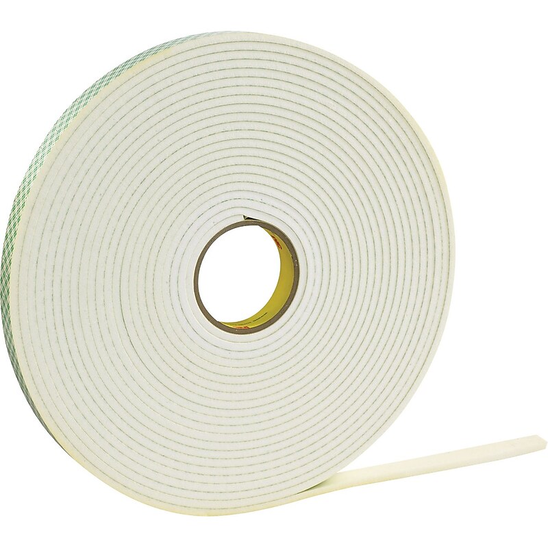 3M™ 4466 Double Sided Polyethylene Foam Tape, 1/2" x 36 yds., White, 18/Case image 1