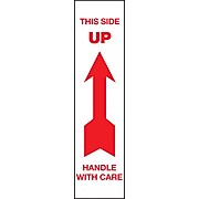 This Side Up, Handle with Care' Label, 01 3/4"L x 7"W (951413)