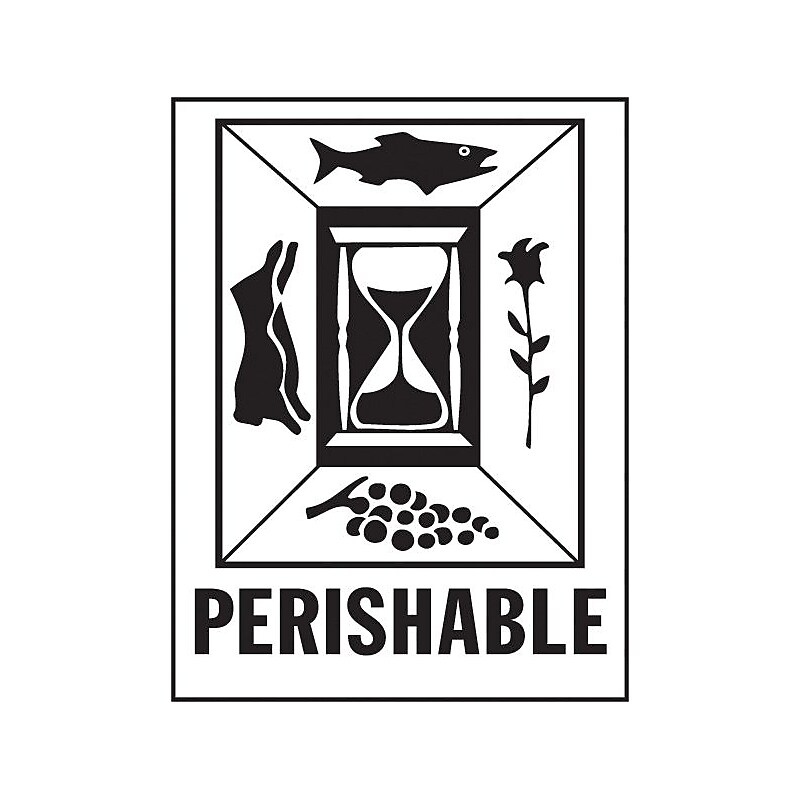 Decker Tape "Perishable" Label, 3" x 4", 500/Roll (DL4060C) image 1