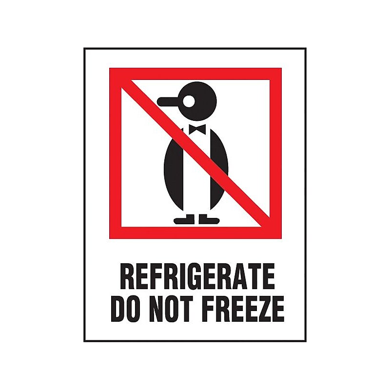 Staples Refrigerate Do Not Freeze Label, 03"L x 04"W, 500/Roll (DL4000) image 1