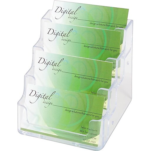 Deflecto FourPocket Countertop Business Card Holder Staples