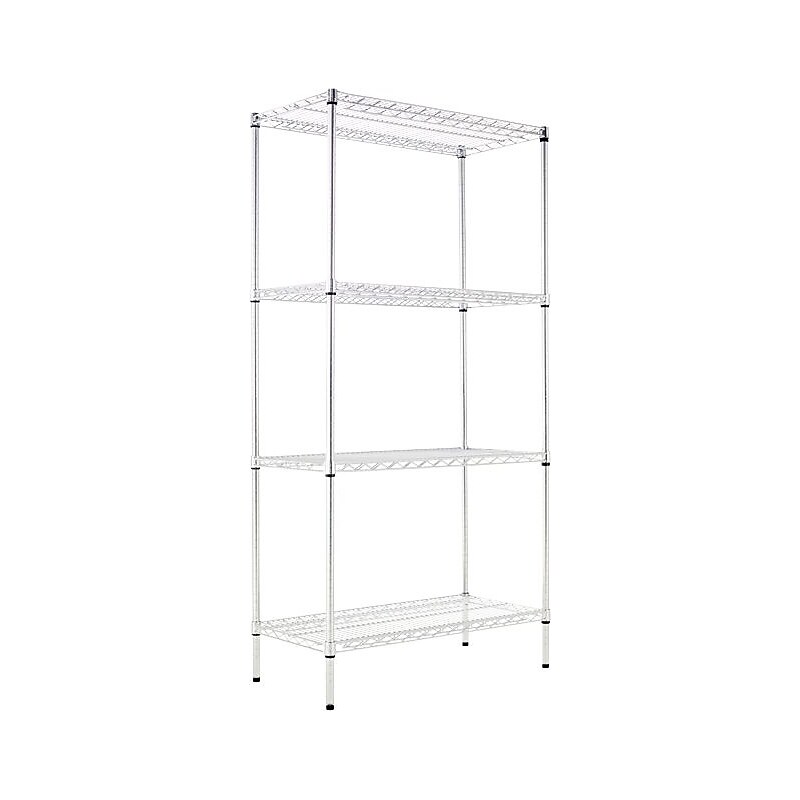 Alera® Industrial Wire Shelving Starter Set, 36Wx18"D, Silver image 1