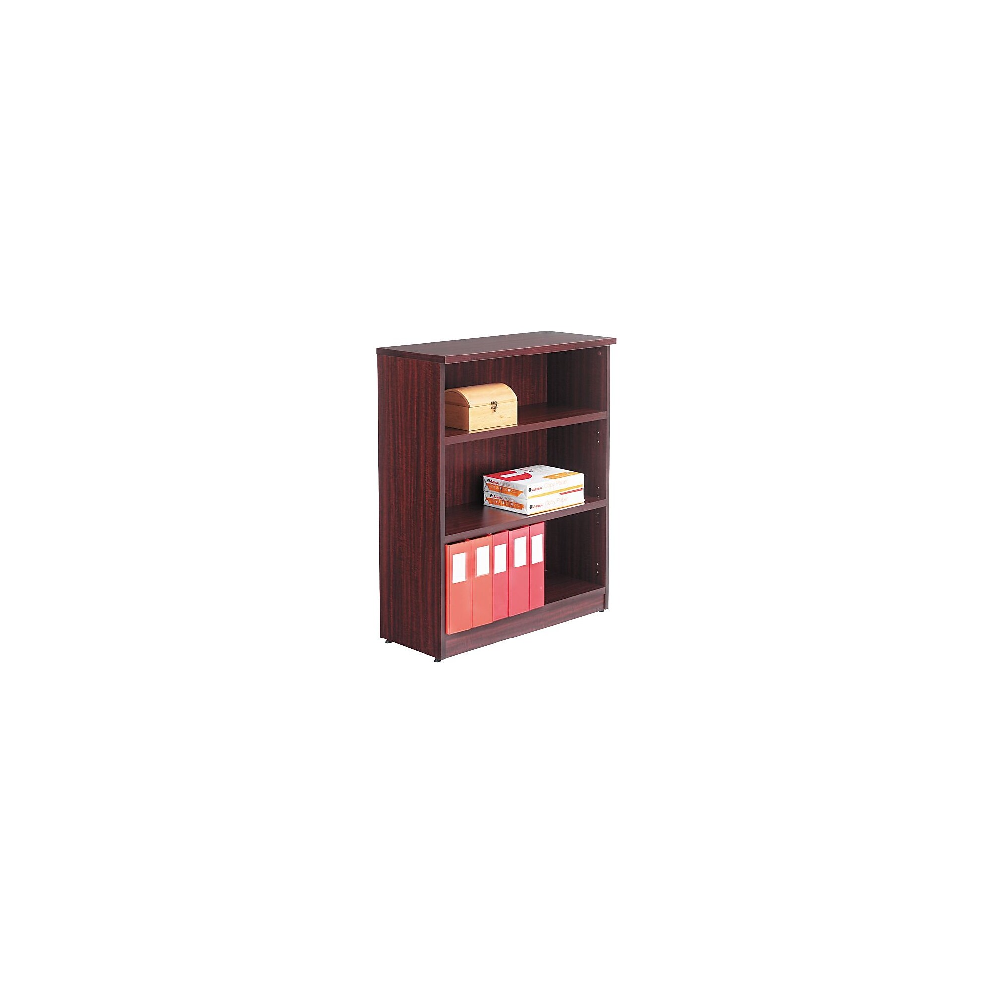 Alera Valencia Series 3-Shelf 48″H Bookcase Storage System, Mahogany (VA634432MY) Sansujyuku sansujyuku.com