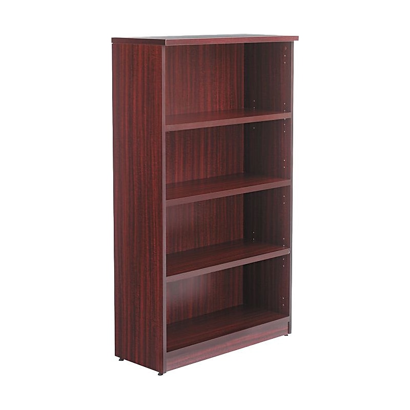 Alera Valencia 54.78"H 4-Shelf Bookcase with Adjustable Shelves, Mahogany Laminate (ALEVA635632MY) image 1