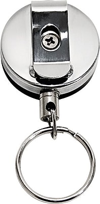 thumbnail image 2 of Heavy Duty Retractable Carabiner Key Chain – Badge Holder With Steel Cord – Black 2 of 4