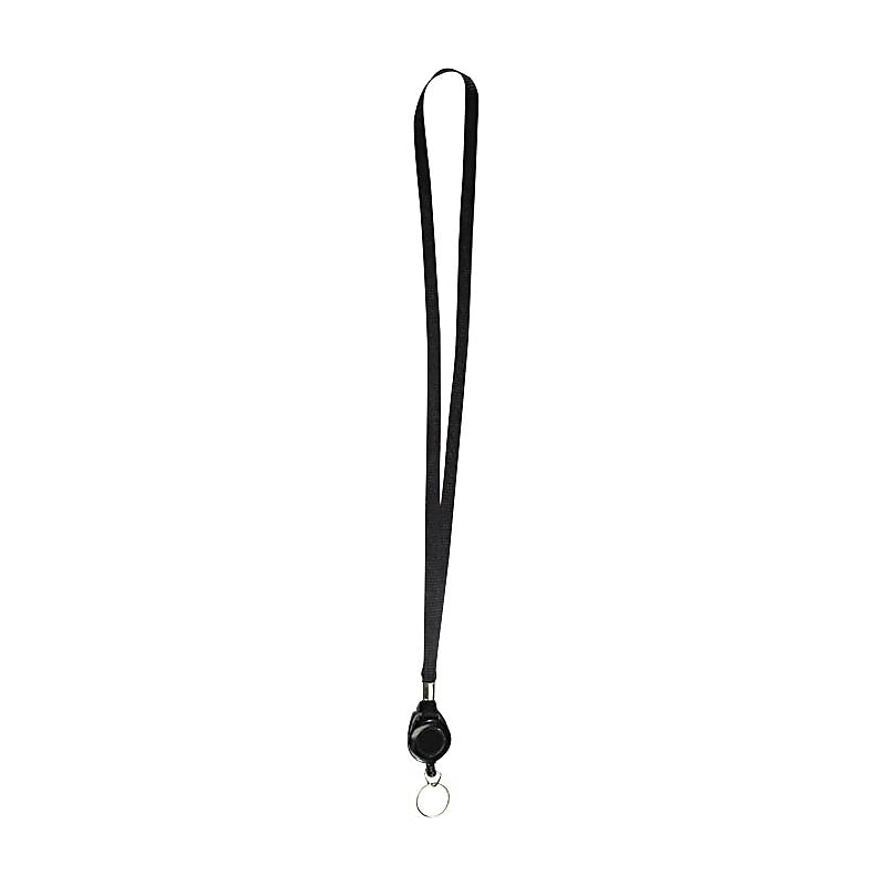 Advantus 36" Lanyard With Retractable ID Reel, Black, 12/Pack (AVT75547) image 1