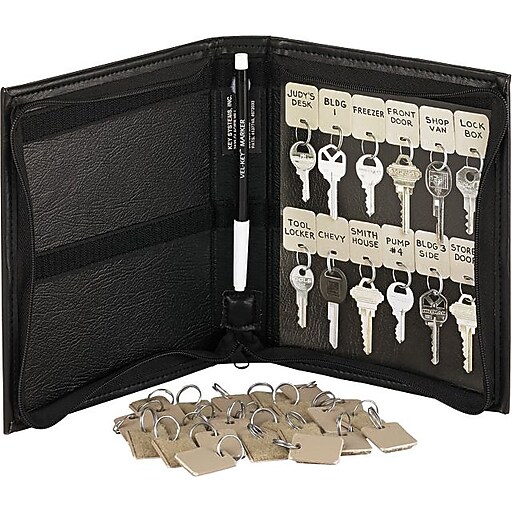 PM Company Portable Zippered Case, 24Key, Black, 8 3/8"H x 7"W x 1"D