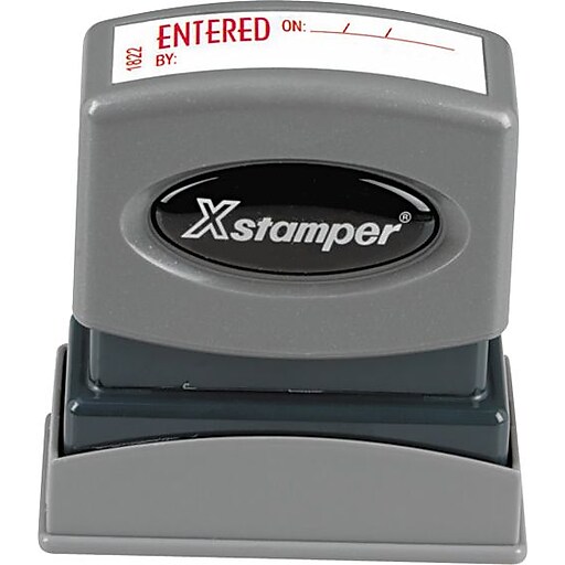 Xstamper® 1Color Title Stamps, "ENTERED", Red (036023) at Staples
