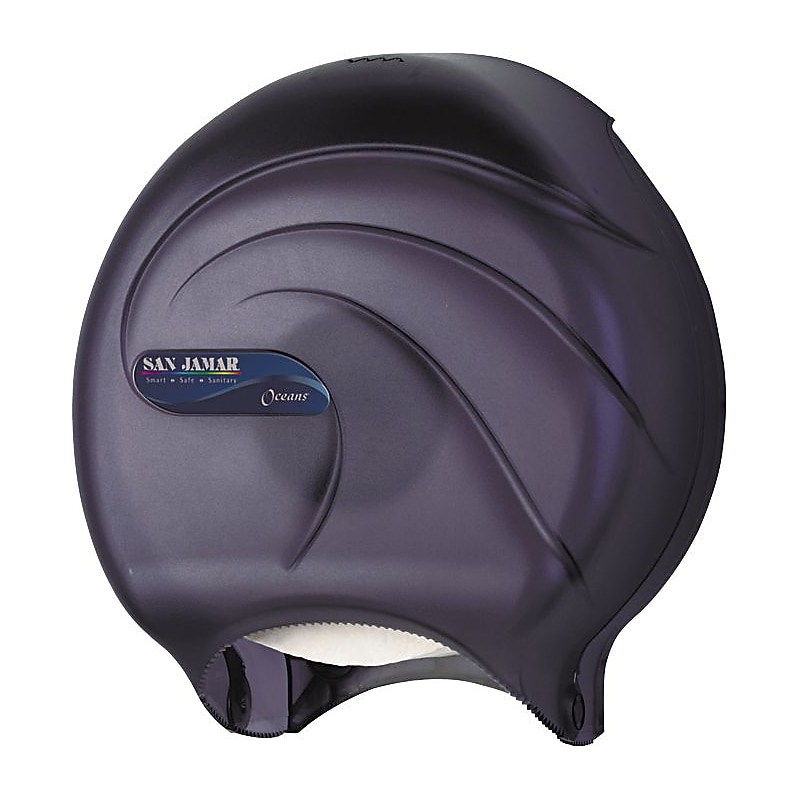 San Jamar® Single Jumbo Bath Tissue Dispenser, Plastic, Transparent Black Pearl (R2090TBK) image 1