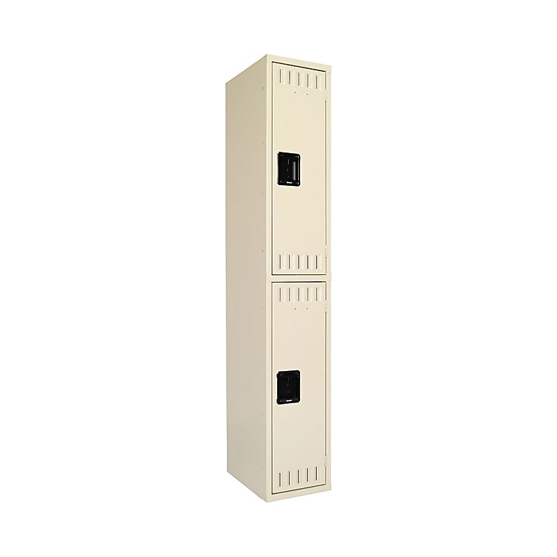 Tennsco Heavy Gauge Steel Double Tier Lockers, 1 Wide, Sand (DTS121836ASD) image 1