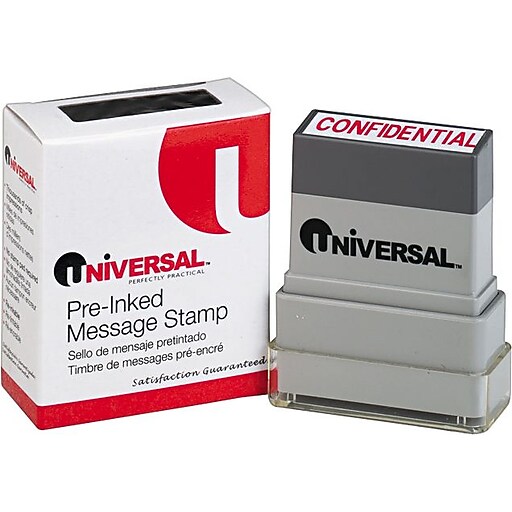 Shop Staples for Universal, PreInked "CONFIDENTIAL" Message Stamp, 9/
