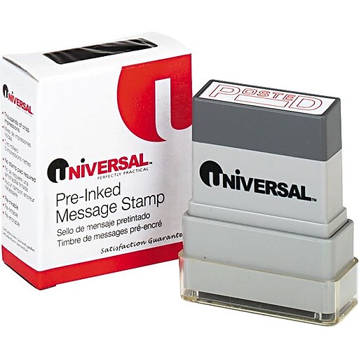 Shop Staples for Universal PreInked "POSTED" Message Stamp, 9/16 x 1 11/16, Red