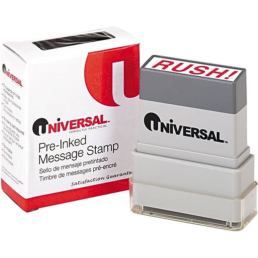 Shop Staples for DN PUSH Universal PreInked "RUSH" Message Stamp, 9/16