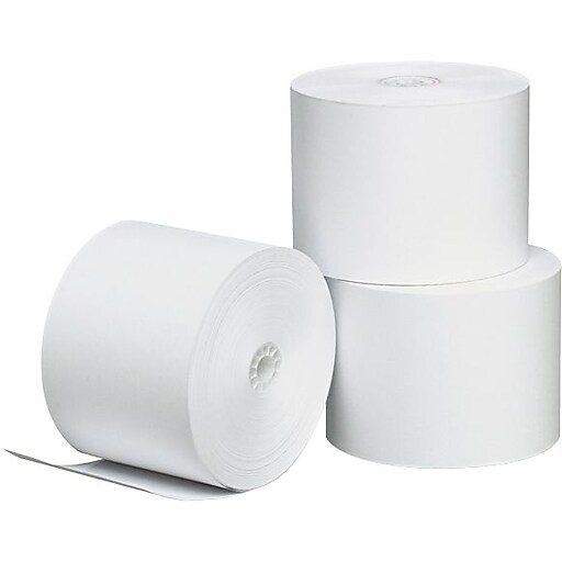 Universal Thermal Paper for Receipt Printers, 2 1/4" x 165' Roll, 3/Pk