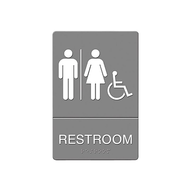 U.S. Stamp & Sign Headline ADA "RESTROOM" Sign, 6" x 9" (UST4811) image 1
