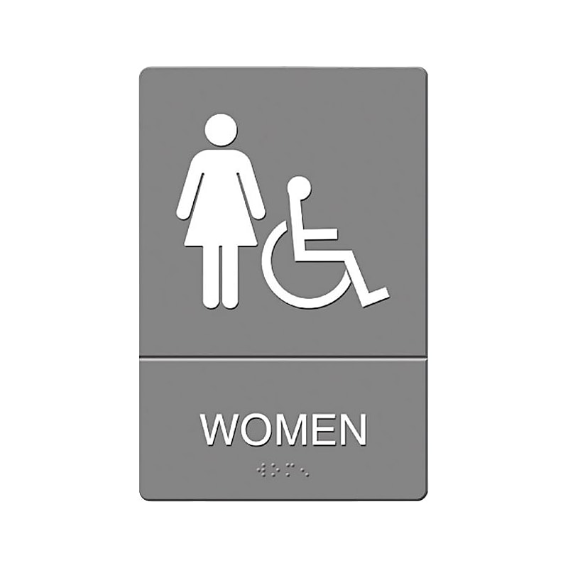 U.S. Stamp & Sign Headline ADA "WOMEN ACCESSIBLE" Sign, 6" x 9" (UST4814) image 1