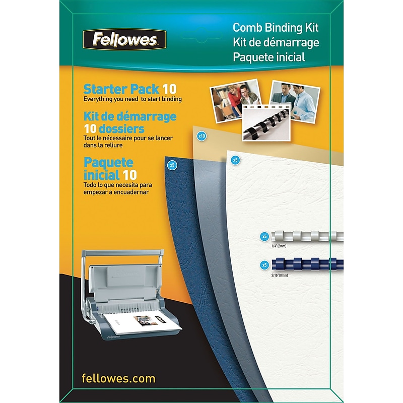 Fellowes 1/4" Binding Spine Comb, 55 Sheet Capacity, Clear (5290201) image 1