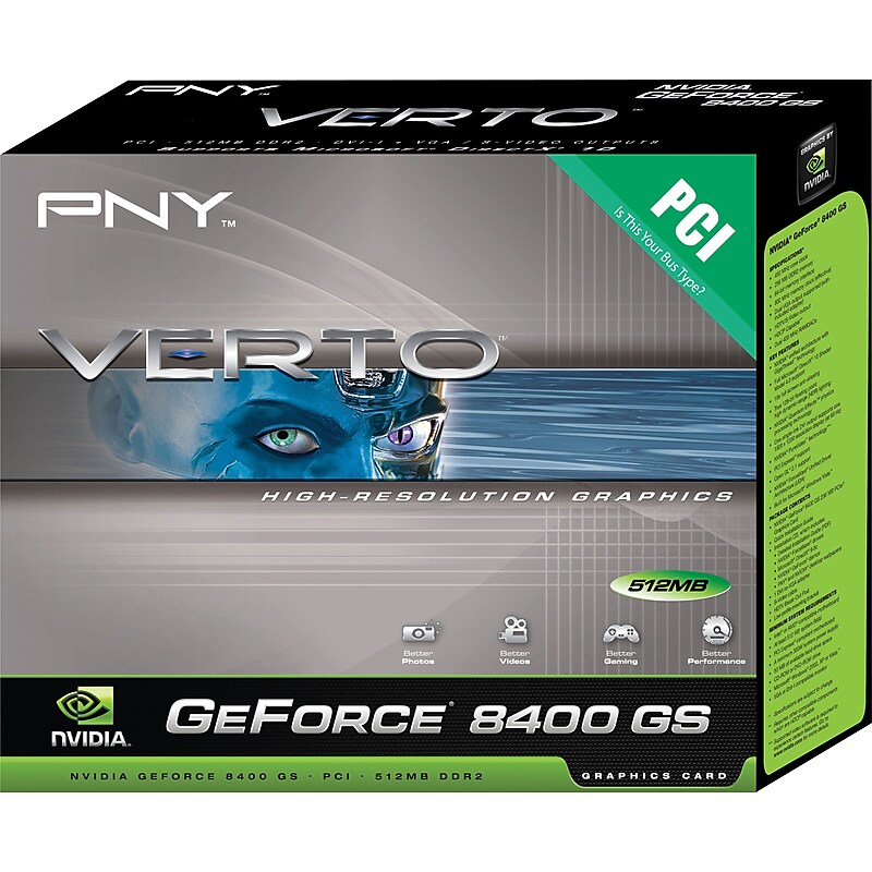 PNY GeForce 8400 GS PCI 512MB Verto Graphics Card image 1