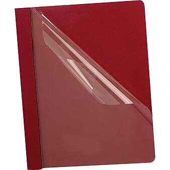 Staples® Deluxe Clear-Front 3-Prong Report Covers, Letter Size, Red (18113-US)