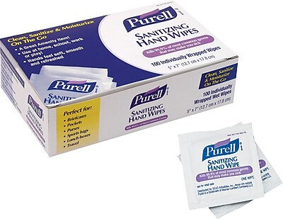 PurellÂ® Hand Sanitizing Wipes 100 Wipes/Box | StaplesÂ®