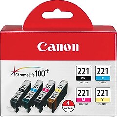 5-Pack Cyan Ink Cartridges With Chip – Compatible For Canon CLI-221 Series Printers