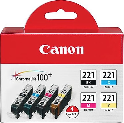 Canon 221 Black/Cyan/Magenta/Yellow Standard Yield Ink Cartridge,  4/Pack (2946B004) Sansujyuku sansujyuku.com