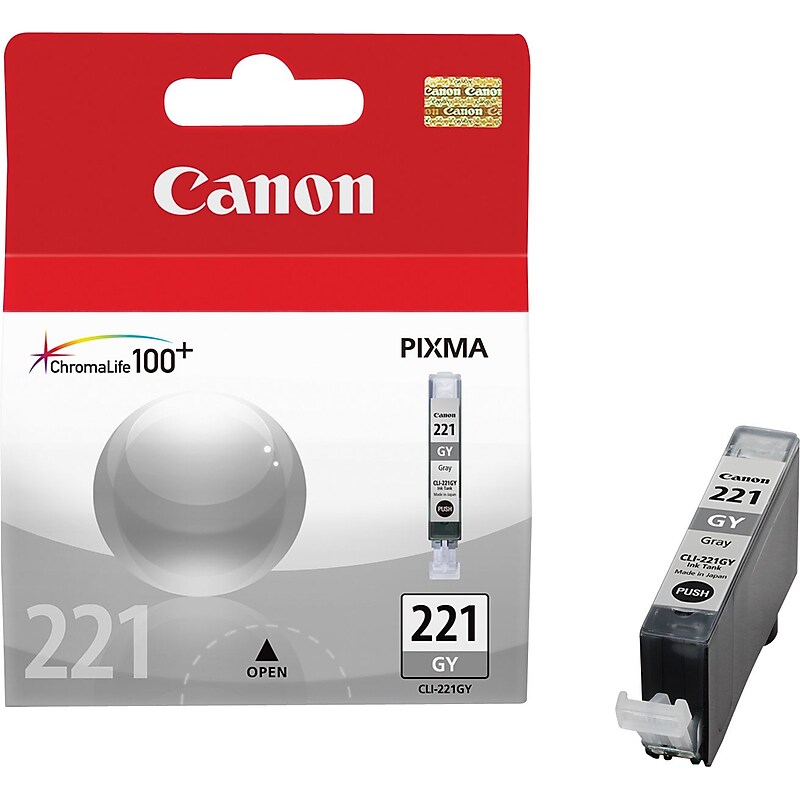 Canon 221 Gray Standard Yield Ink Cartridge (2950B001) image 1