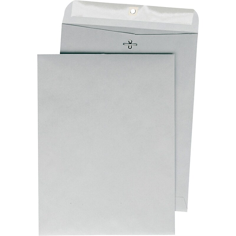 Quality Park Clasp Nonstandard Kraft Catalog Envelope, 10" x 13", Gray, 100/Box (QUA38597) image 1