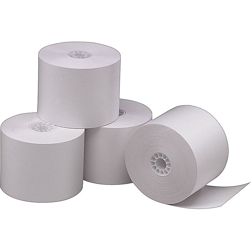 Paper Manufacturers Bond Adding Machines & Calculator Paper Rolls, 2 1/4" x 165' (7786) image 1