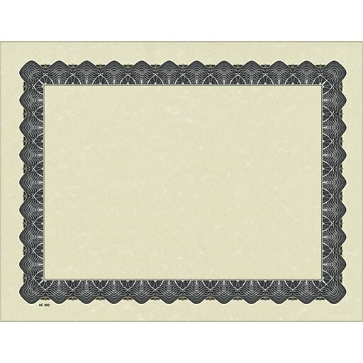 Great Papers® Parchment Certificates with Metallic Silver Border, 25