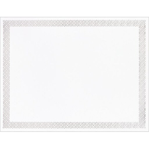 Great Papers® Silver Braided Foil Border Certificate, 15/Pack at Staples