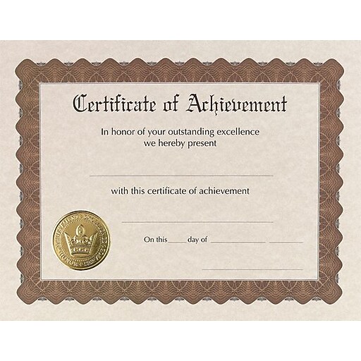 Great Papers Achievement Certificates, 8.5" x 11", Gold, 18/Pack
