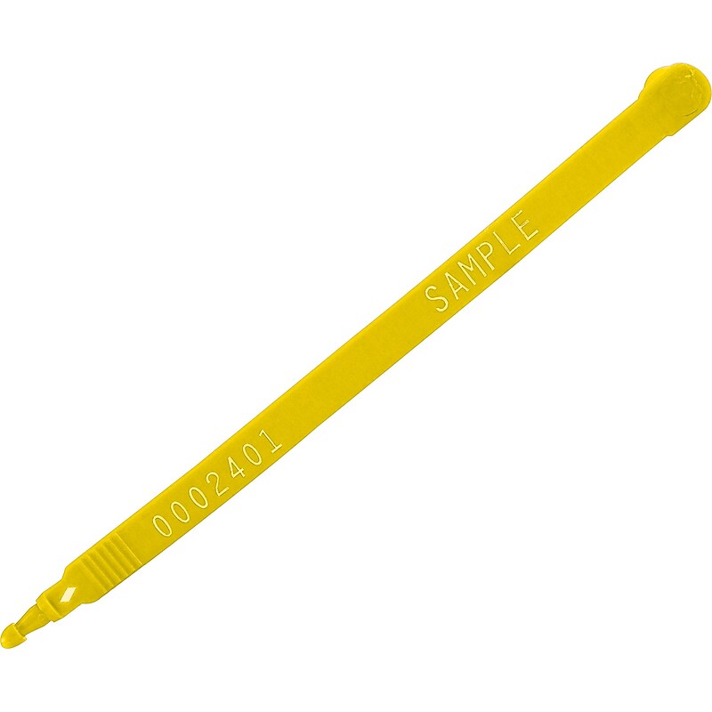 Unbranded Truck Seals, 7.5 x .375, Yellow, 100/Carton (SE1027Y) image 1
