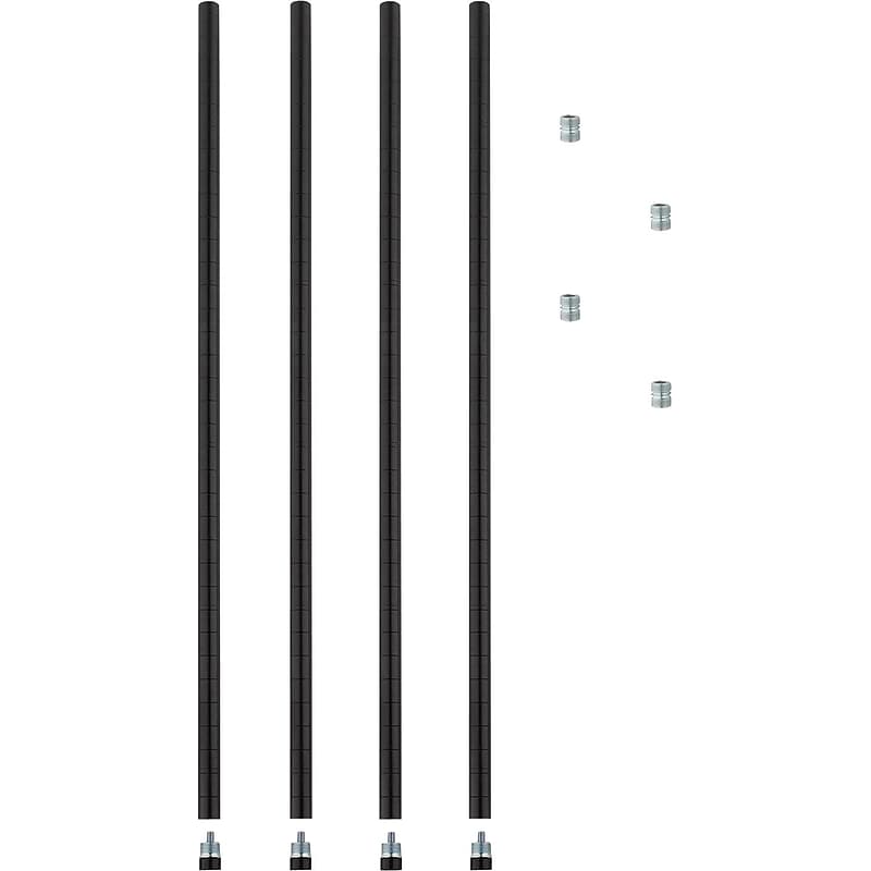 Alera™ Extra Industrial Shelving Stackable Posts, Black image 1
