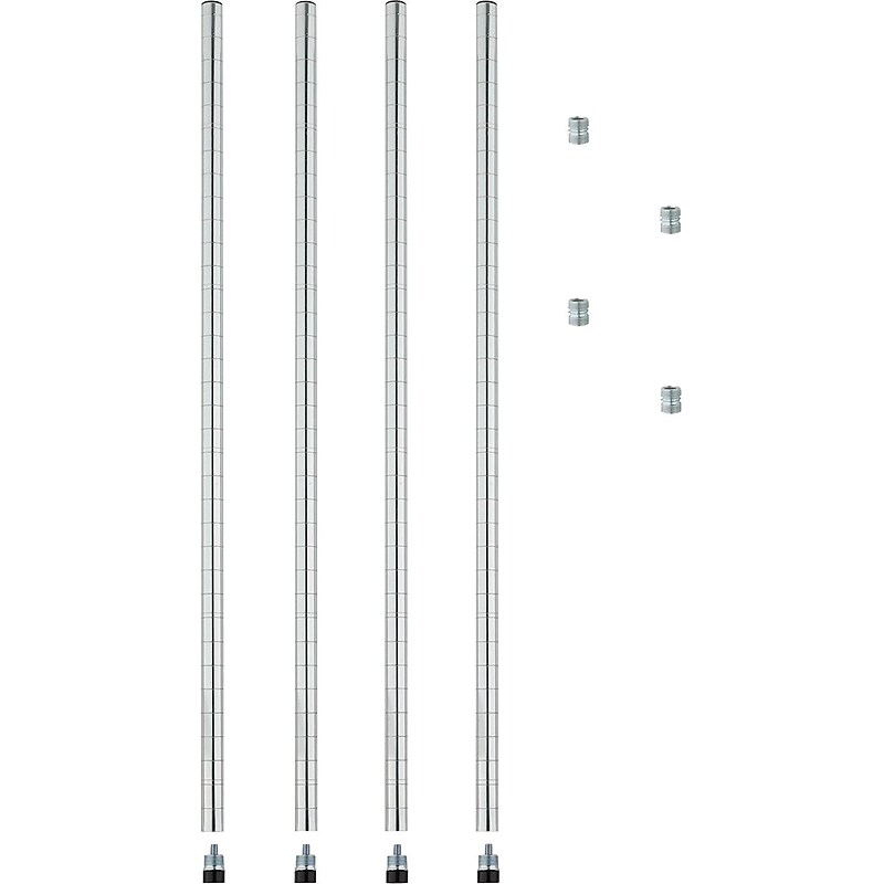 Alera Extra Industrial Shelving Stackable Posts, Silver image 1