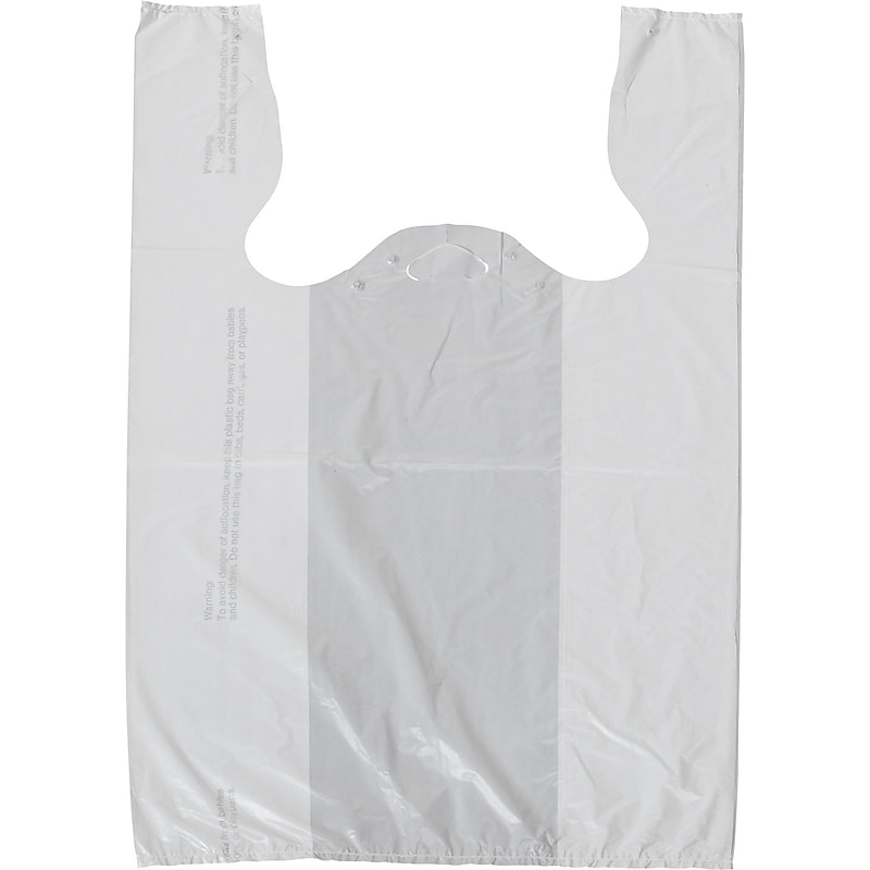11 1/2" x 08" x 18" White T-Shirt Bags, 1000/Case (1618) image 1