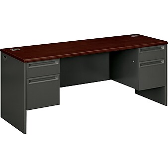 HON® 38000 Series Steel Kneespace Credenza with Locks, Charcoal, 72"W x 24"D x 29 1/2"H