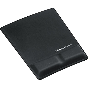 Fellowes Wrist Support Gel Mouse Pad/Wrist Rest Combo, Black (9181201)