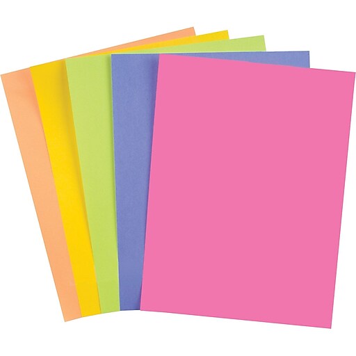 Staples Brights 24 lb. Colored Paper, Neon Assorted, 500/Ream Staples