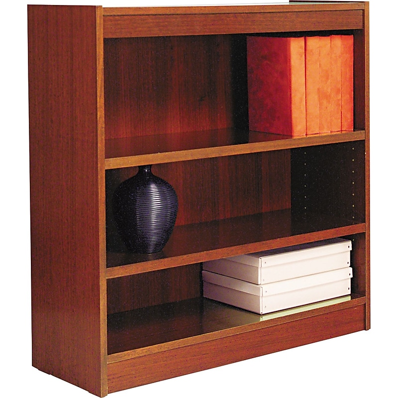 Alera 36"H 3-Shelf Bookcase with Adjustable Shelves, Cherry Wood (ALEBCS33636MC) image 1
