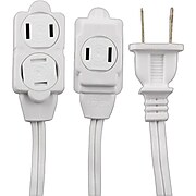 GE Polarized 15'L General Purpose Extension Cord, 1 Outlet, White (51962)