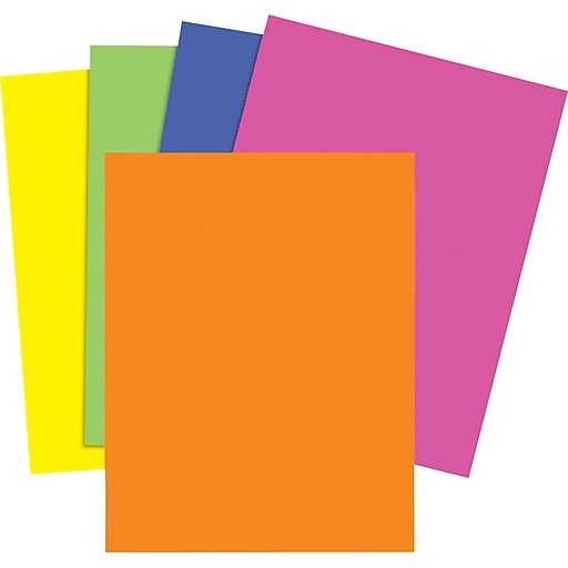 Staples Brights 24 lb. Colored Paper, Neon Assorted, 500/Ream Staples