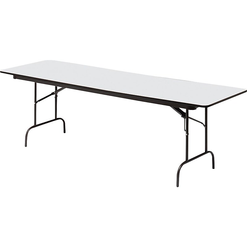 ICEBERG OfficeWorks 30" x 96" Wooden Folding Table, Gray (55237) image 1