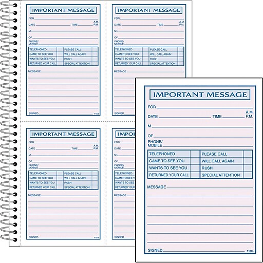 Adams® Phone Message Book Staples
