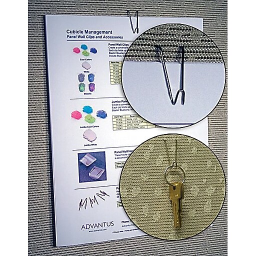 Advantus Panel Wall Wire Hook, Silver, 25/Pack Staples