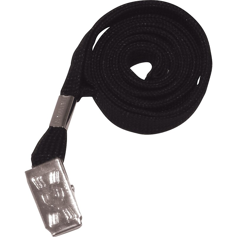 Advantus 36" Deluxe Neck Lanyard, Black, 24/Box (AVT75401) image 1
