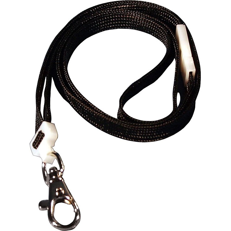 Advantus 36" Deluxe Safety Lanyard With Lobster Claw Hook, Black, 24/Box (AVT75421) image 1